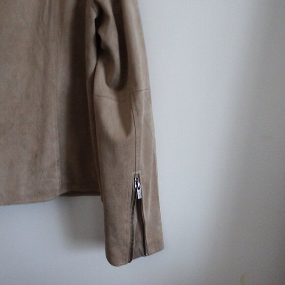Kut From The Kloth Tan Faux Suede Moto Jacket L - Picture 5 of 6